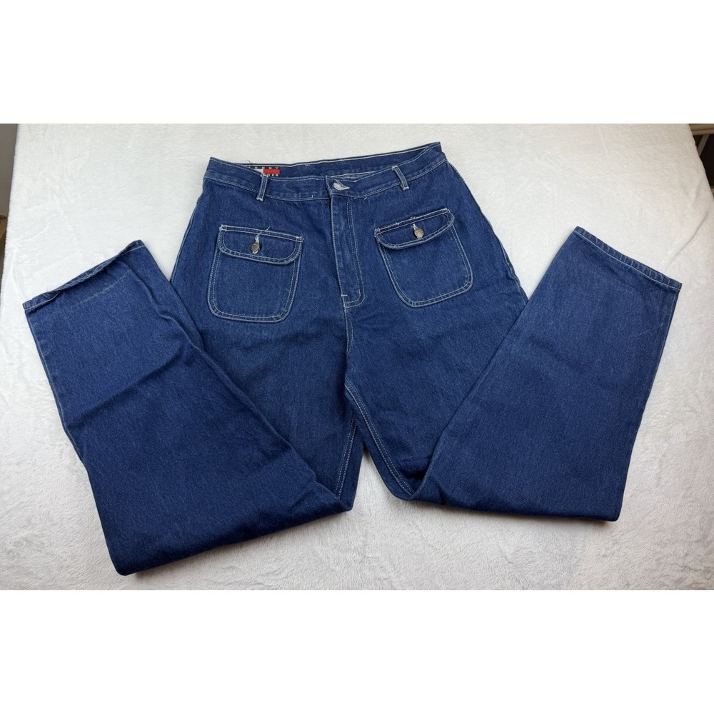 Vintage Bootleg Tommy Jeans 32x31‎ Blue 90s Y2k Flea Market Era